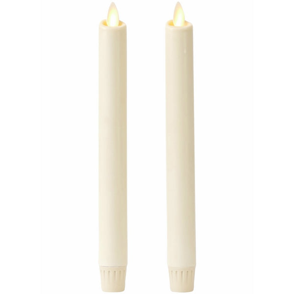 1 in. W x 8 in H Classic Wax Dip Taper 2 pc. Ivory No Scent