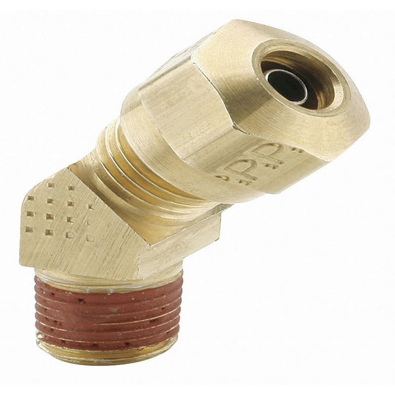 Parker Hannifin VS279NTA-8-8 Brass Air Brake-NTA 45 Degree Elbow Fitting, 1/2" Compression Tube x 1/2" Male Thread