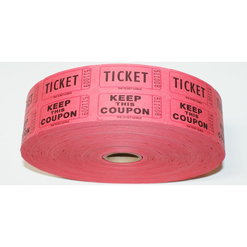 Double Raffle Ticket Roll : roll of 2000- (Red)