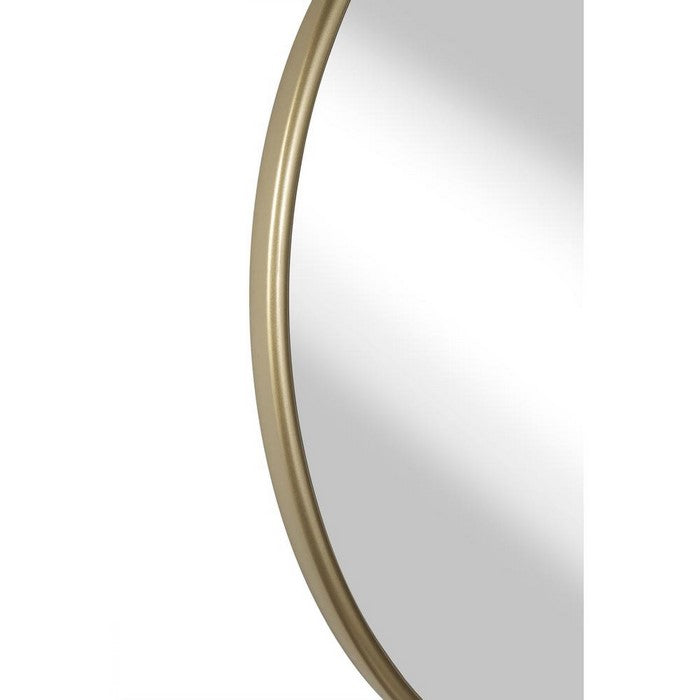 Contemporary Style Round Metal Framed Wall Mirror, Small, Gold and Silver