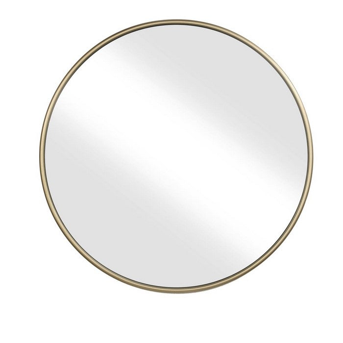 Contemporary Style Round Metal Framed Wall Mirror, Large, Gold and Silver
