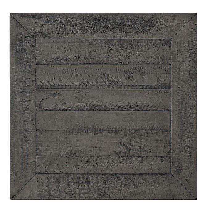 Coastal Style Square Wooden End Table with 1 Drawer, White and Gray