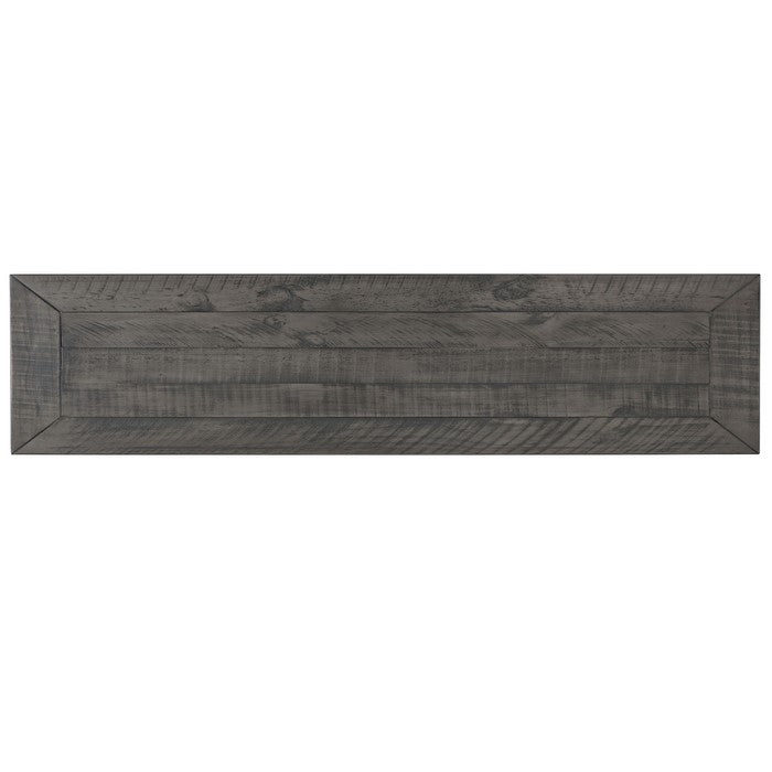Coastal Rectangular Wooden Console Table with 2 Drawers, White and Gray