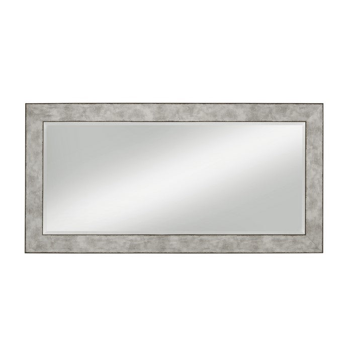 Stylish Rectangular Polystyrene Framed Leaner Mirror, Rusted Metal