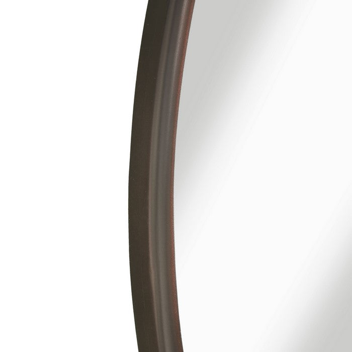 Contemporary Round Metal Framed Wall Mirror, Small, Bronze and Silver
