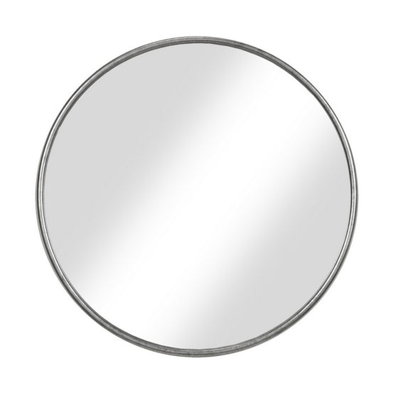 Contemporary Style Round Metal Framed Wall Mirror, Small, Antique Silver