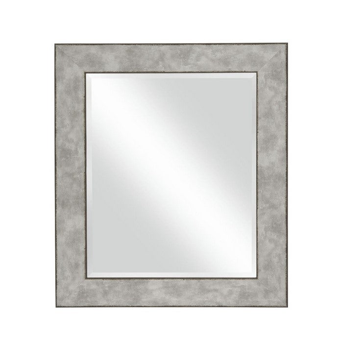 Polystyrene Wall Mirror with Hammered Ripple Design,  Distressed Silver