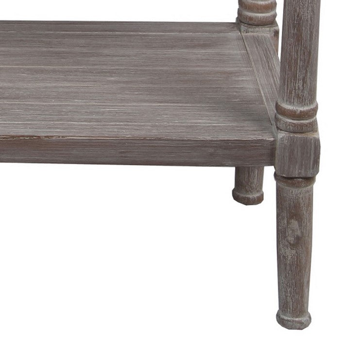 Wooden Console Table with Two Drawers and One Open Shelf, Brown