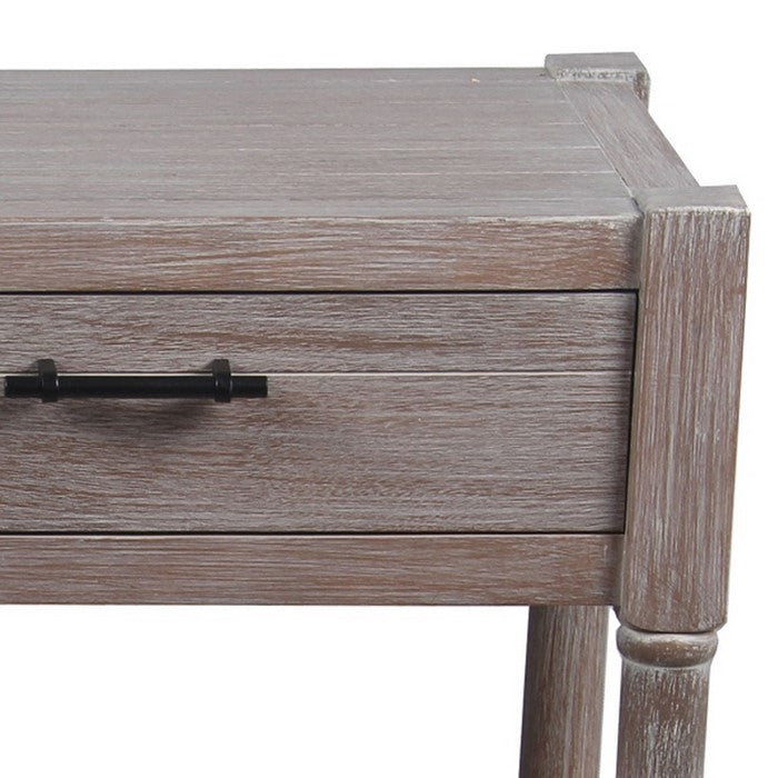 Wooden Console Table with Two Drawers and One Open Shelf, Brown