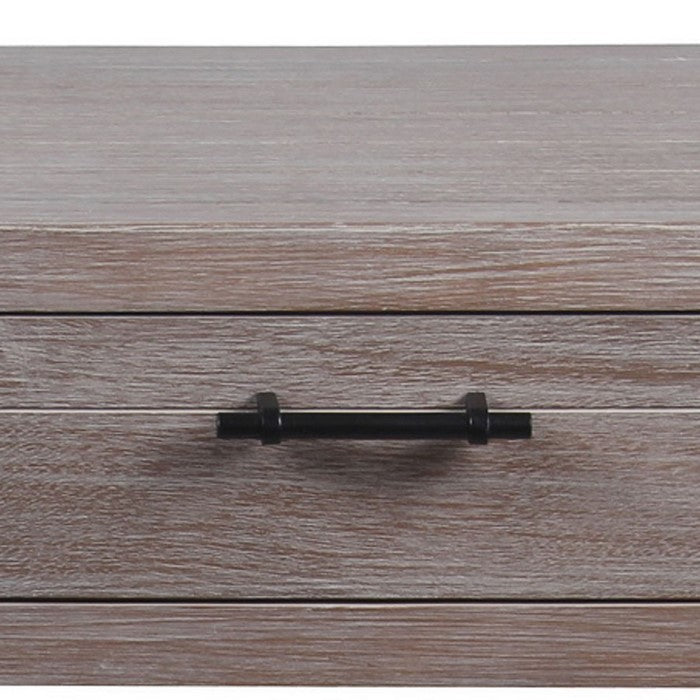 Wooden Console Table with Two Drawers and One Open Shelf, Brown