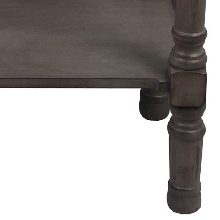 Wooden Console Table with Two Drawers and One Open Shelf, Brown