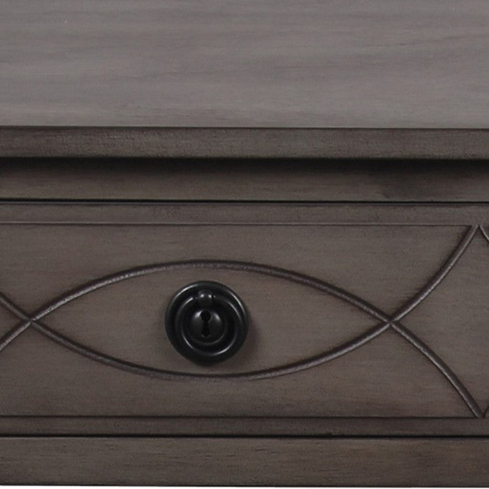 Wooden Console Table with Two Drawers and One Open Shelf, Brown