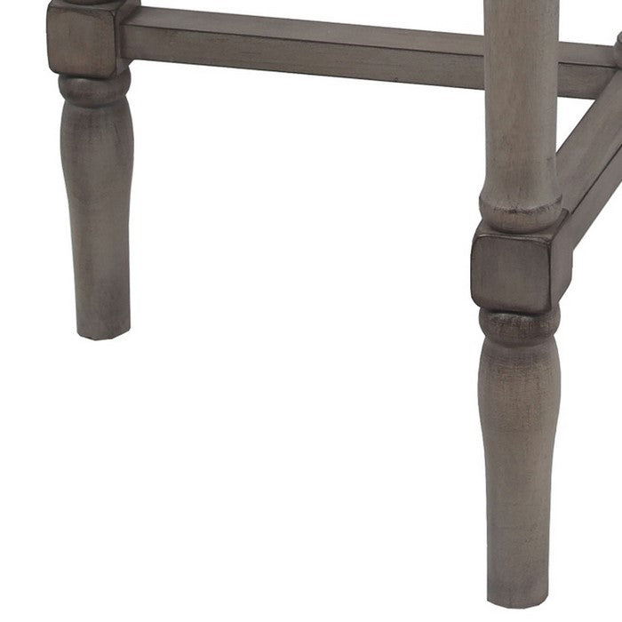 Traditional Wooden Console Table with Half Round Shape Top, Gray