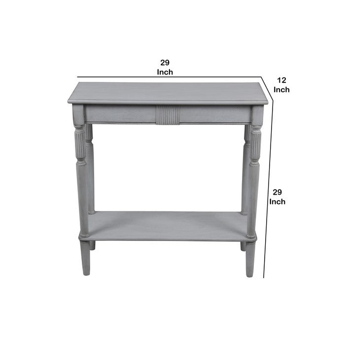 Wooden Rectangular Console Table with One Spacious Open Shelf, Gray