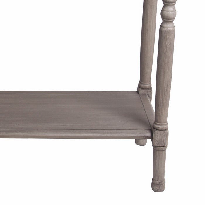 Wooden Console Table with 2 Louvered Drawers and 1 Open Shelve, Gray