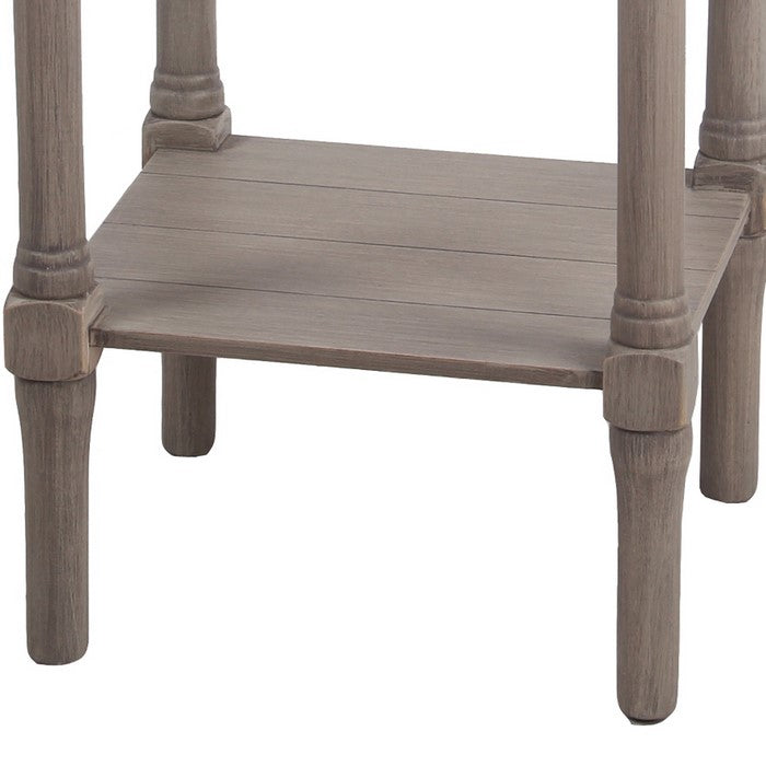 Wooden Accent Table with 1 Spacious Drawer and Open Shelve, Brown