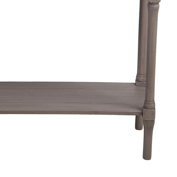 Wooden Console Table with Two Beveled Front Drawers, Brown