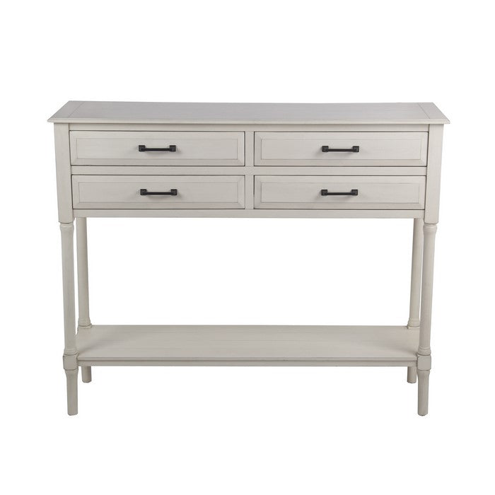 Wooden Sideboard with 4 Spacious Drawers and 1 Open Shelf, White