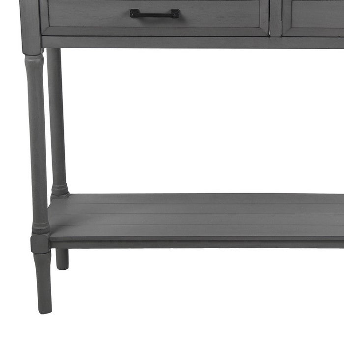 Wooden Sideboard with 4 Spacious Drawers and 1 Open Shelf, Gray