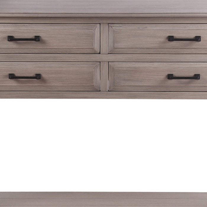 Wooden Sideboard with 4 Spacious Drawers and 1 Open Shelf, Brown