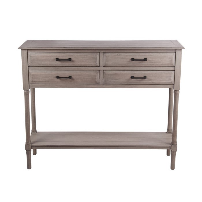 Wooden Sideboard with 4 Spacious Drawers and 1 Open Shelf, Brown