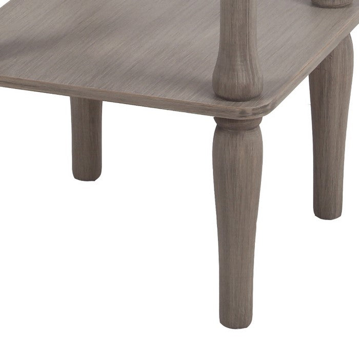 Traditional Wooden Accent Table with 1 Spacious Open Shelf, Brown