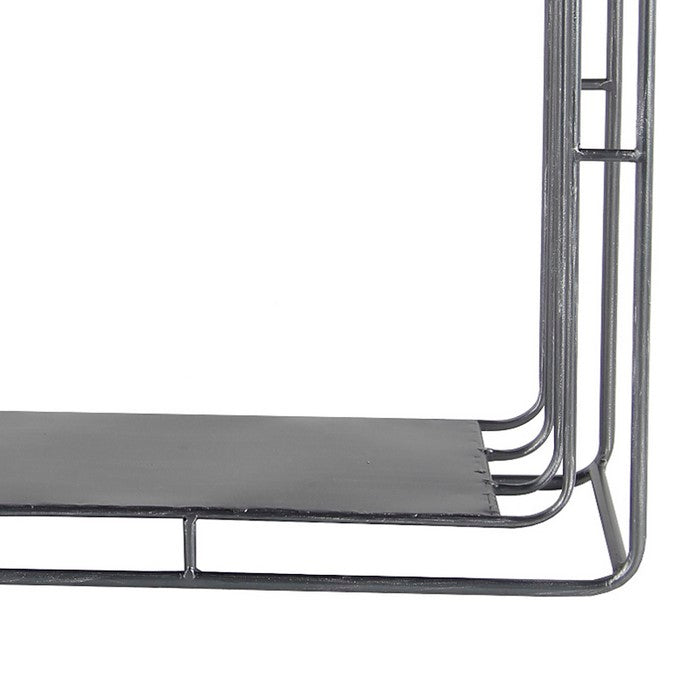 Square Metal Wall Cubes with Open Shelf, Set of 2, Silver