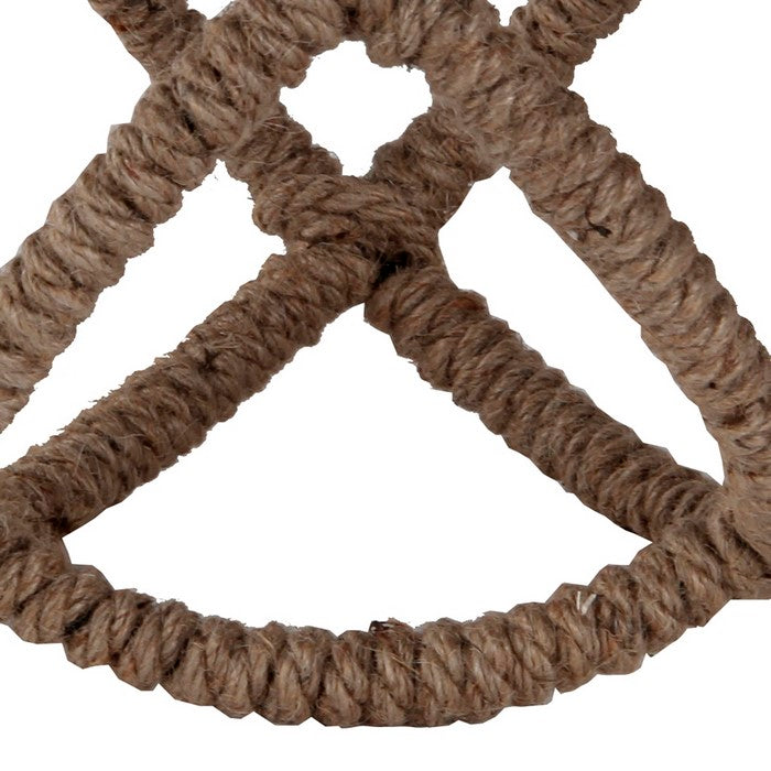 Large Metal and Rope Orb Spheres with Irregular Design, Brown