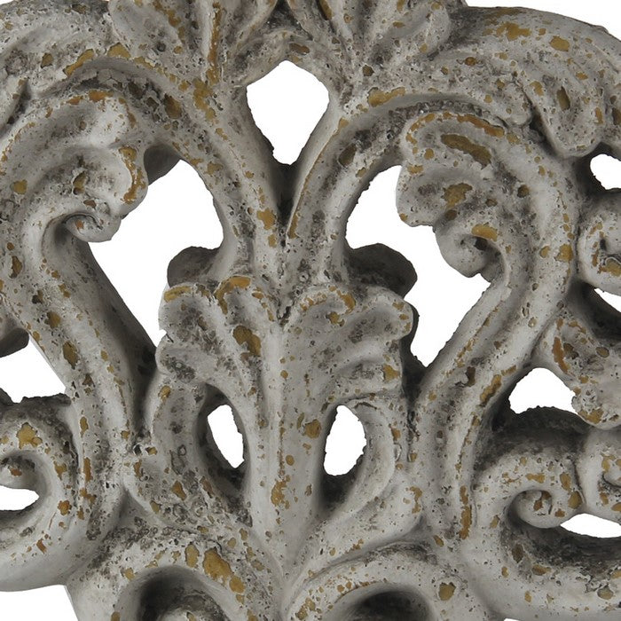 Ceramic Decorative Accent Sculpture with Baroque Style, Gray
