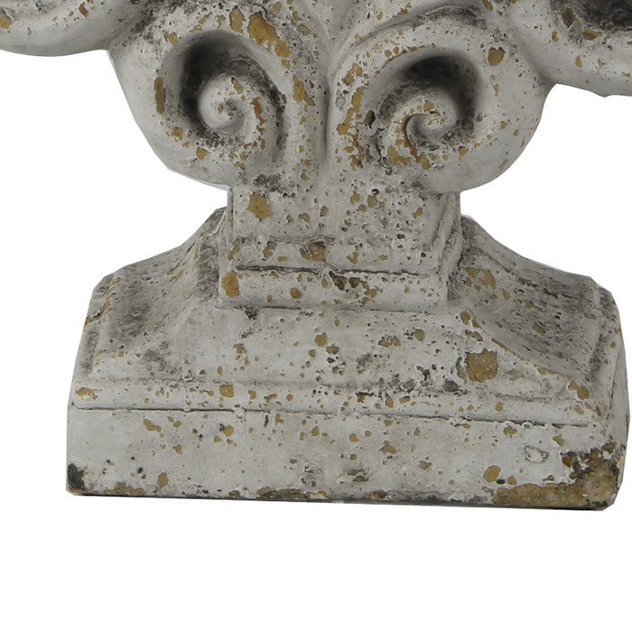 Ceramic Decorative Accent Sculpture with Baroque Style, Gray