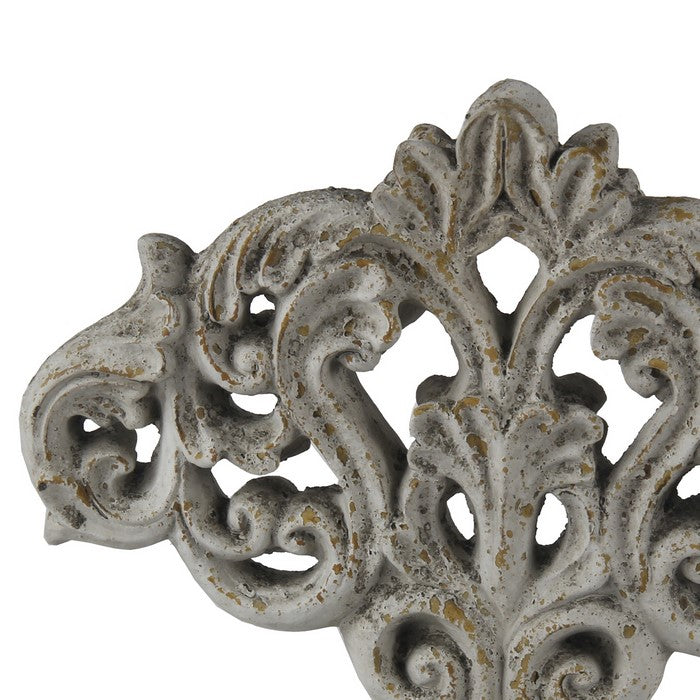 Ceramic Decorative Accent Sculpture with Baroque Style, Gray