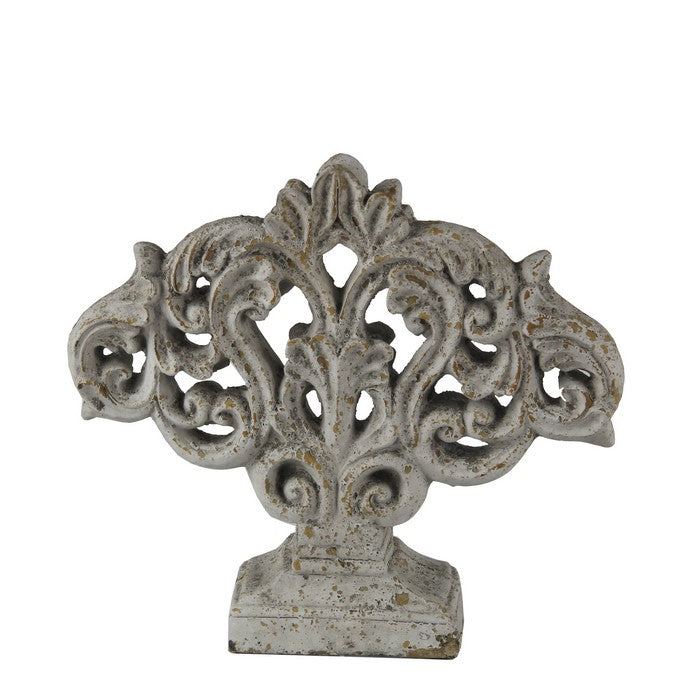 Ceramic Decorative Accent Sculpture with Baroque Style, Gray