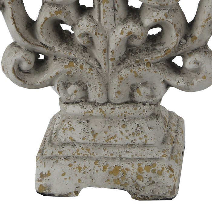 Ceramic Decorative Table Top Accent Sculpture with Baroque Style, Gray