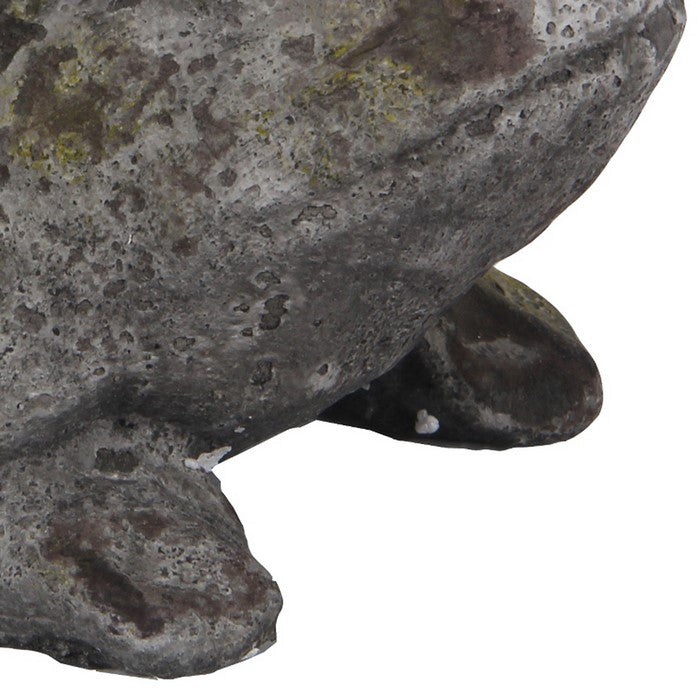 Cement Frog Pair Figurine with Distressed Two Stylized Design, Gray