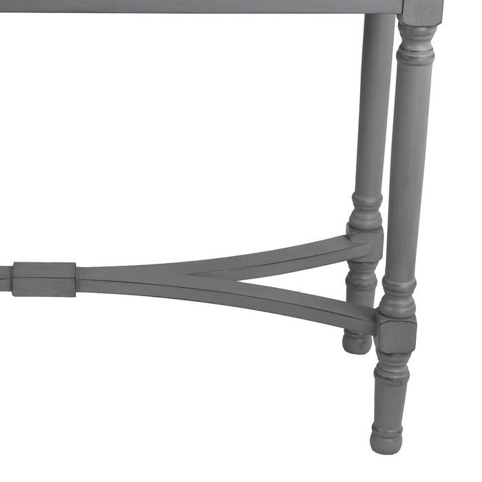 Wooden Rectangular Console Table with Two Spacious Drawers, Gray