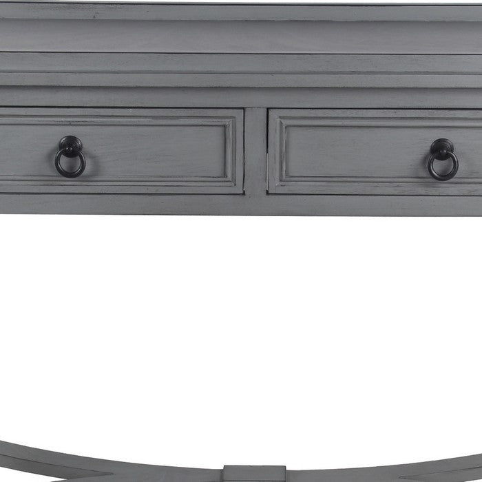 Wooden Rectangular Console Table with Two Spacious Drawers, Gray