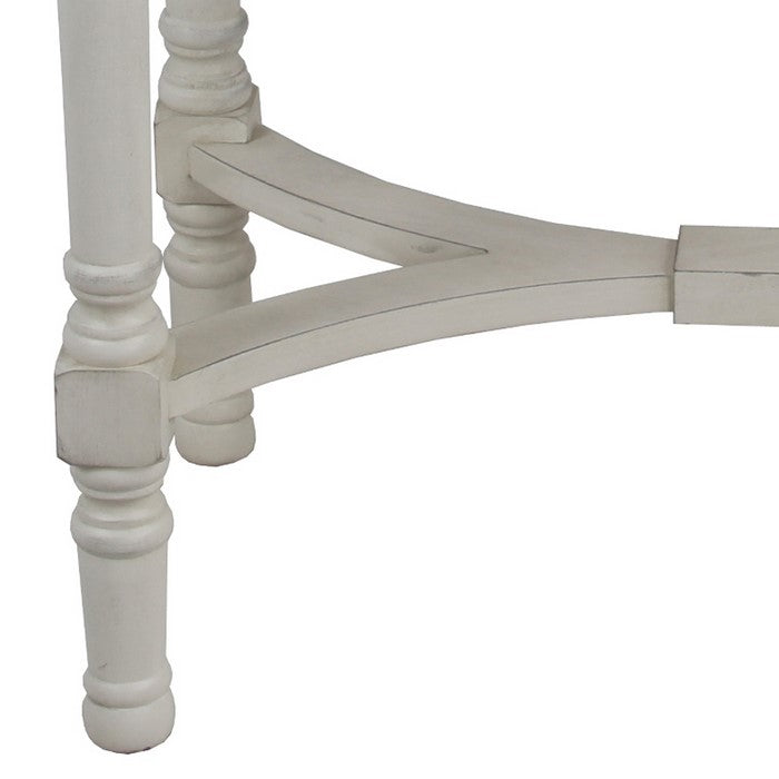 Wooden Rectangular Console Table with 3 Spacious Drawers, White