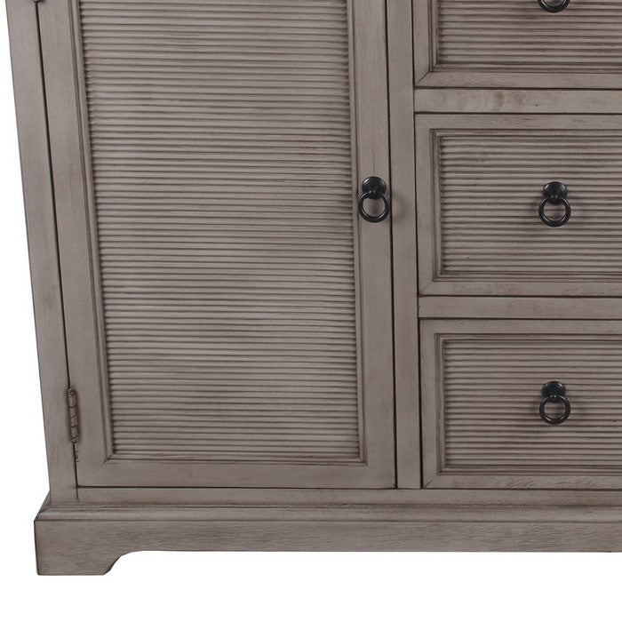 Wooden Sideboard with 3 Spacious Drawers and 2 Door Cabinets, Brown