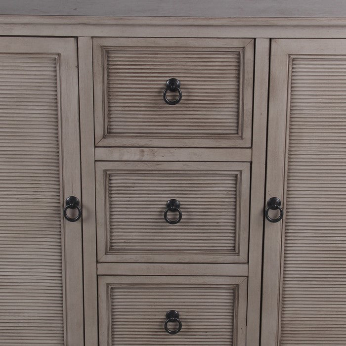 Wooden Sideboard with 3 Spacious Drawers and 2 Door Cabinets, Brown