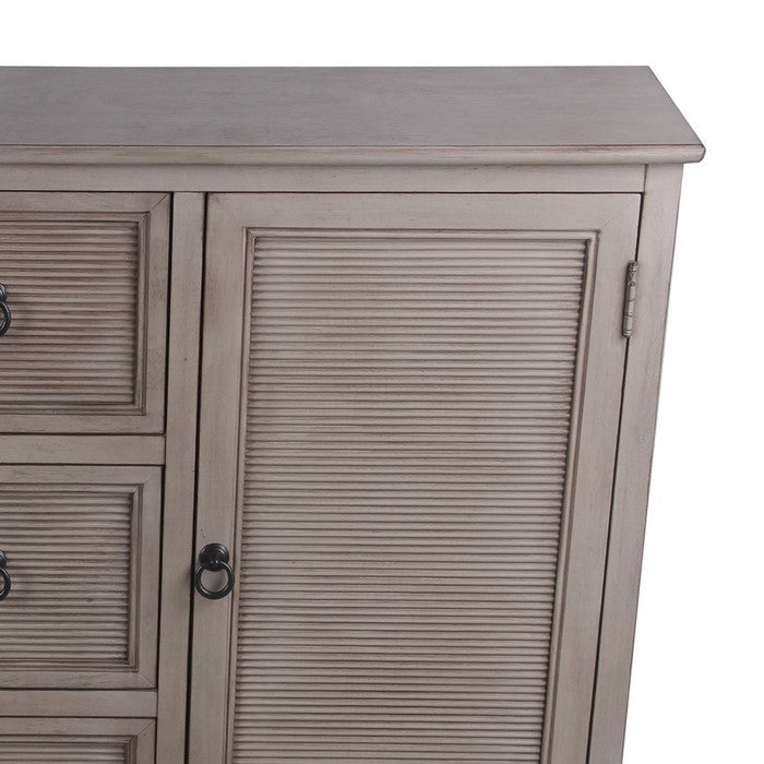 Wooden Sideboard with 3 Spacious Drawers and 2 Door Cabinets, Brown