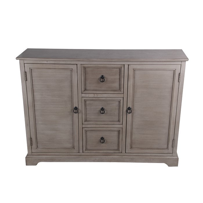 Wooden Sideboard with 3 Spacious Drawers and 2 Door Cabinets, Brown