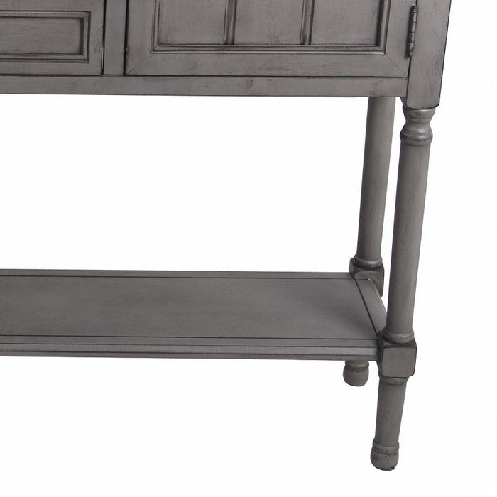 Wooden Sideboard with 2 Spacious Drawers and 2 Door Cabinets, Gray