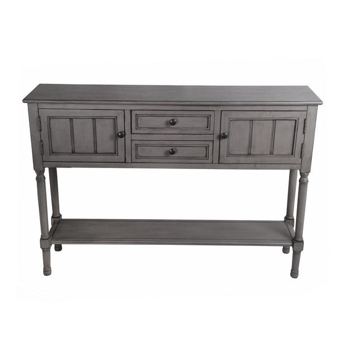 Wooden Sideboard with 2 Spacious Drawers and 2 Door Cabinets, Gray