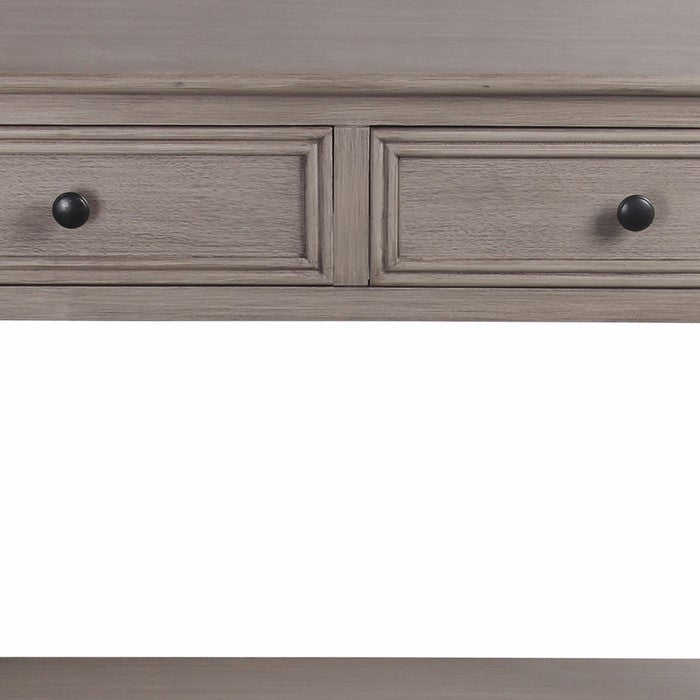 Wooden Console Table with 2 Drawers and One Open Shelf, Brown