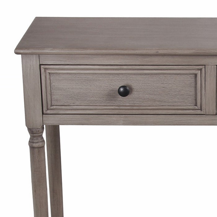 Wooden Console Table with 2 Drawers and One Open Shelf, Brown
