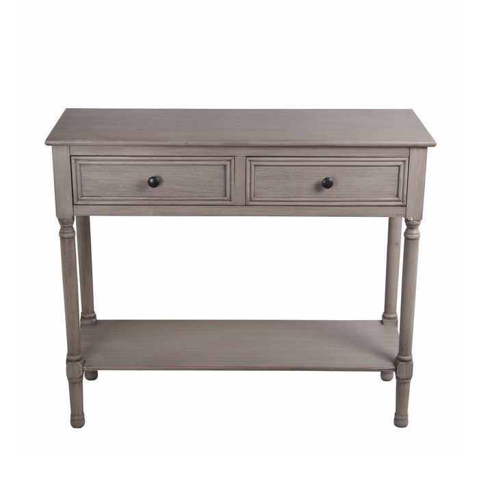 Wooden Console Table with 2 Drawers and One Open Shelf, Brown