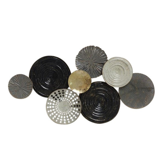 Contemporary Style Metal Wall D?cor with Disc Pattern, Multicolor