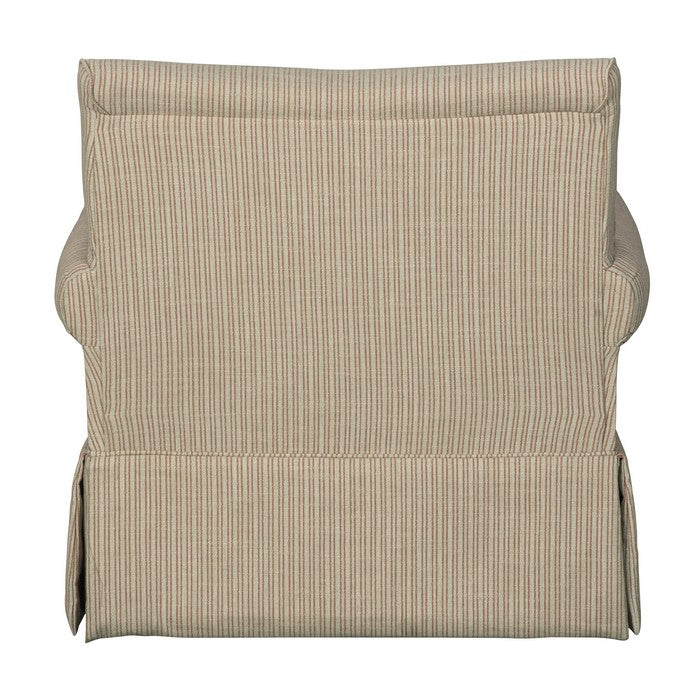 Skirted Fabric Upholstered Swivel and Recliner Accent Chair, Beige