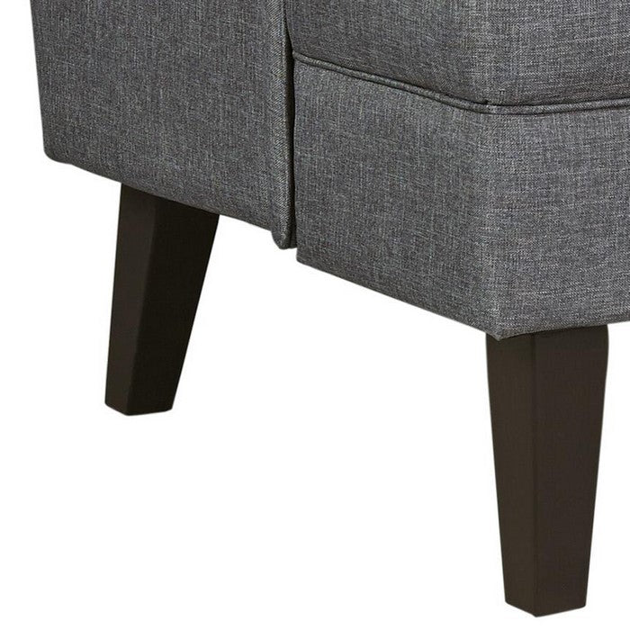 Fabric Upholstered Accent Chair with Tufted Details, Gray and Brown