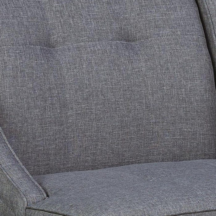 Fabric Upholstered Accent Chair with Tufted Details, Gray and Brown